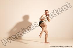 Underwear Martial art Man White Moving poses Slim Short Blond Dynamic poses Academic